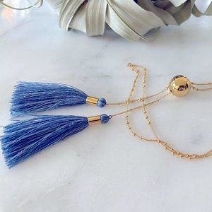 Gorjana Blue Carmen Tassel Lariat Necklace